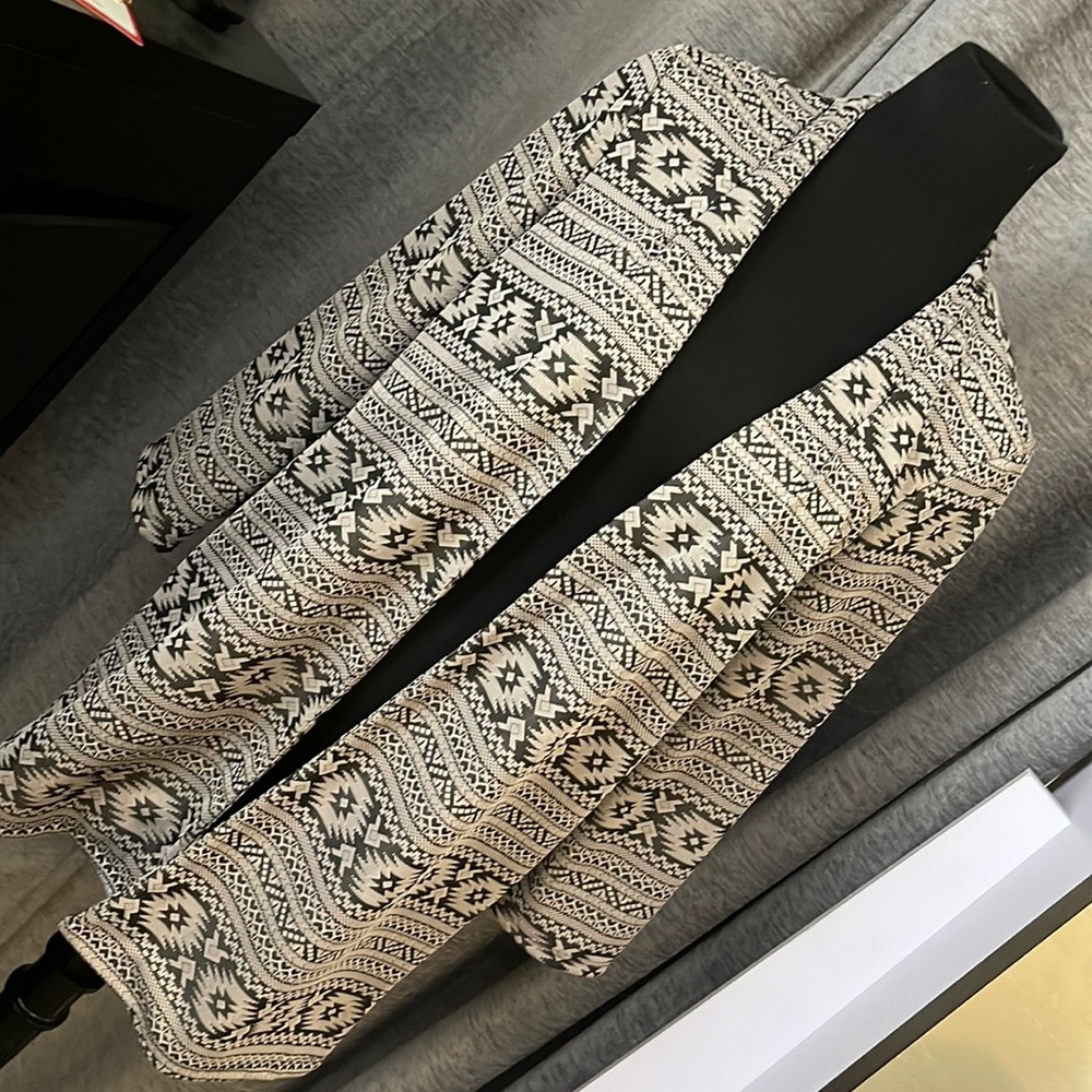 Multi print 3/4 sleeve blazer